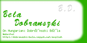 bela dobranszki business card